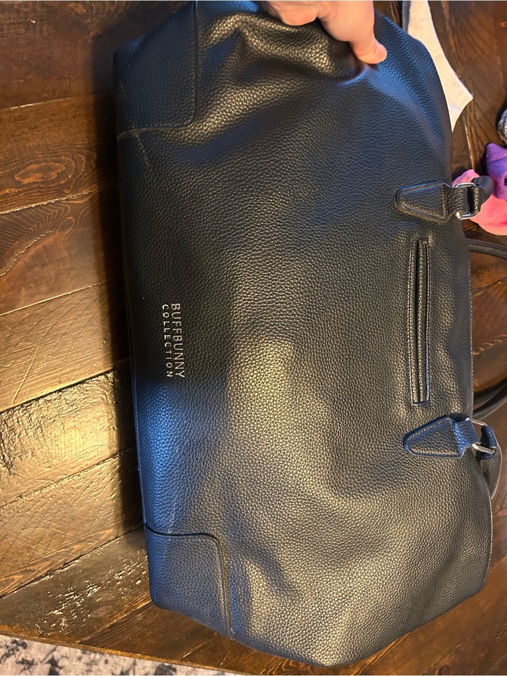 BuffBunny Black Pebbled Leather Shoulder Bag